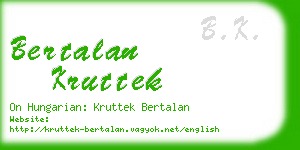 bertalan kruttek business card